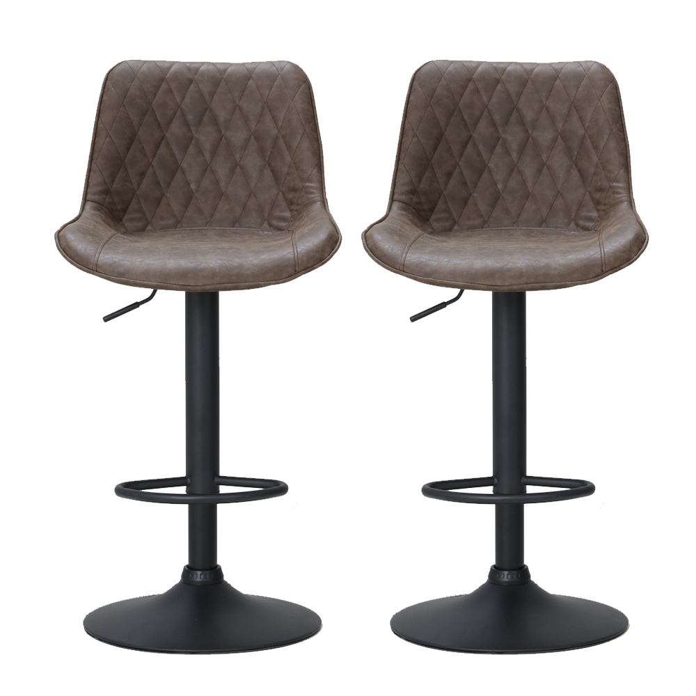 Artiss Rushal Vintage Leather Bar Stools in 2 Colours view 4