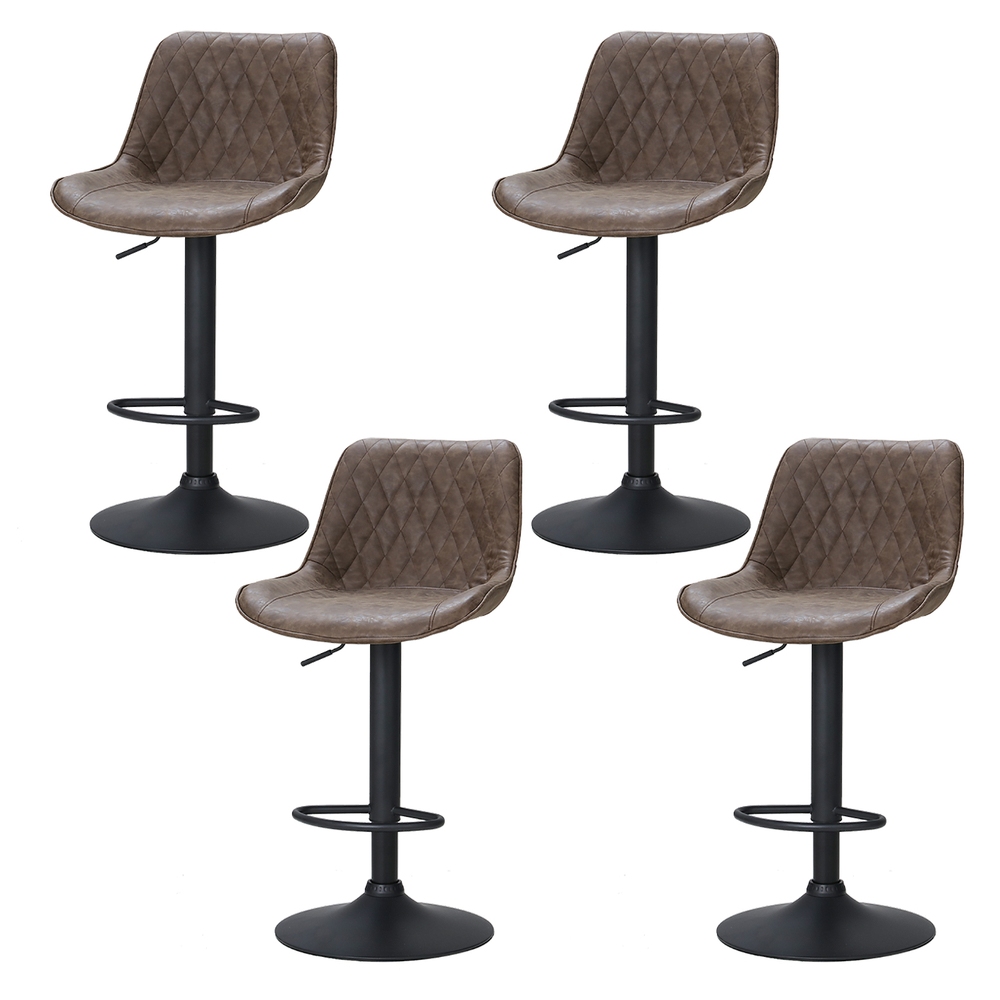 Artiss 4x Rushal Bar Stools Gas Lift Vintage Leather