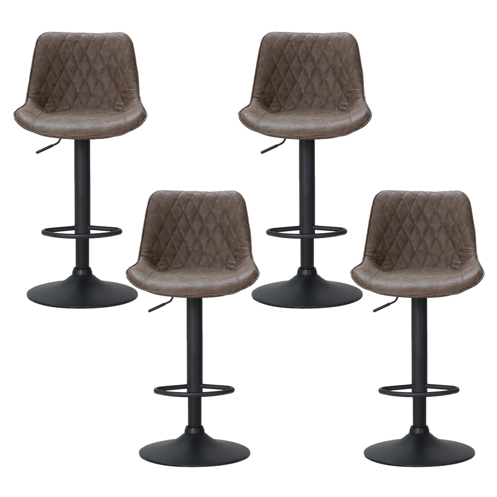 Artiss 4x Rushal Bar Stools Gas Lift Vintage Leather view 3