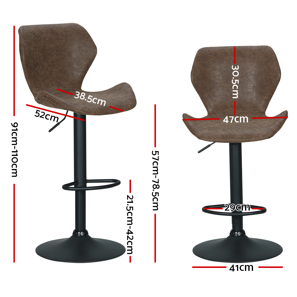 Artiss Frawley Bar Stools, Swivel Gas Lift, Vintage view 2