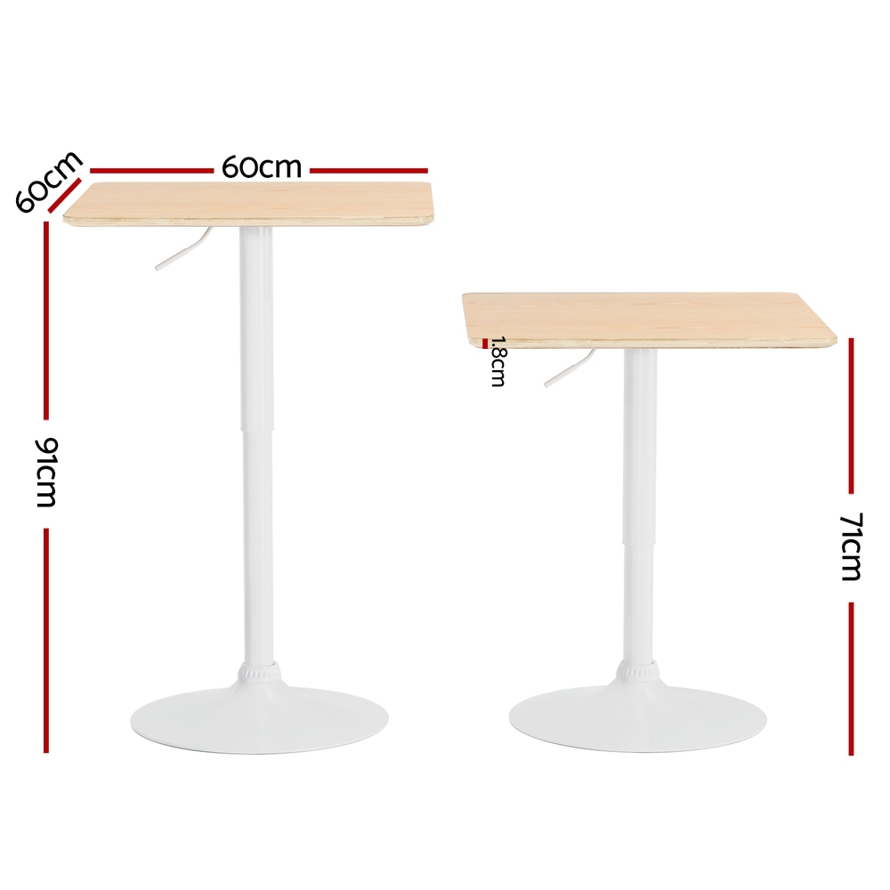 Artiss Aine Square Bar Table, Adjustable Height view 3