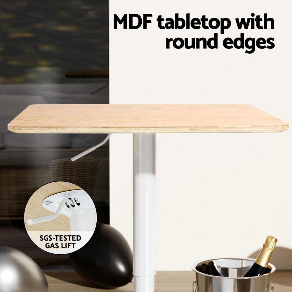 Artiss Aine Square Bar Table, Adjustable Height view 5