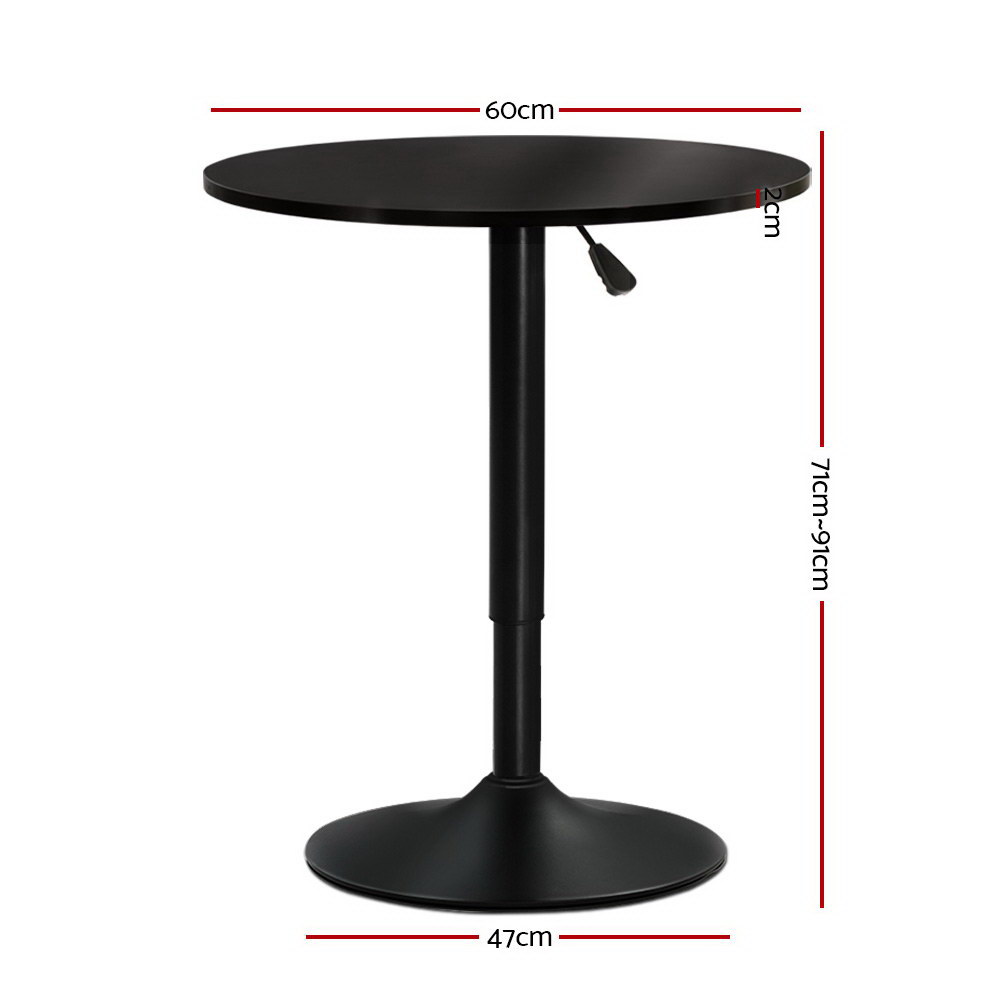 Artiss Round Bar Table, Adjustable Height, 2 Colours view 2