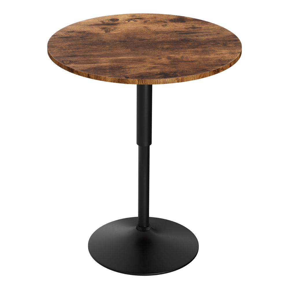 Artiss Adjustable Swivel Bar Table Gaslift 60cm Rustic Brown