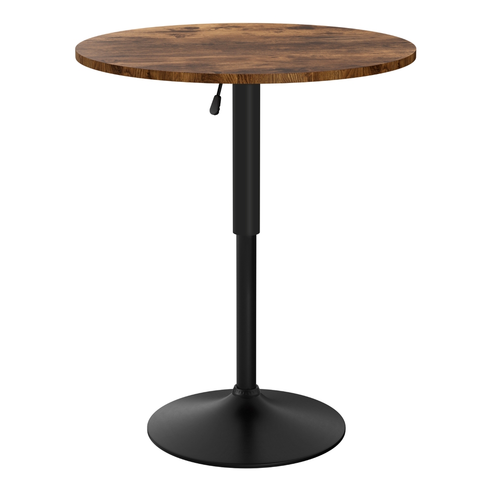 Artiss Adjustable Swivel Bar Table Gaslift 60cm Rustic Brown view 3