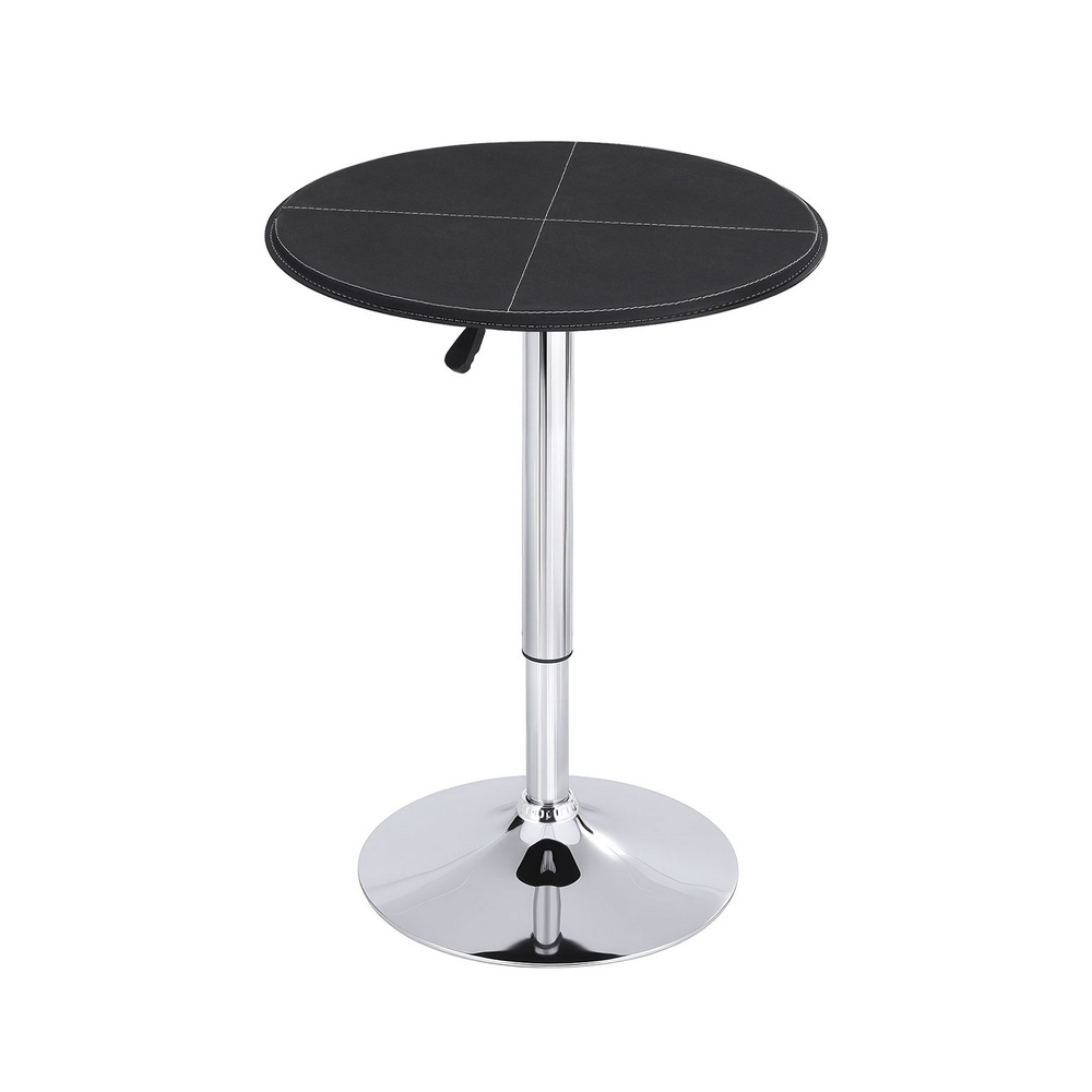 Artiss Swivel Bar Table, PVC Leather, 62cm Round