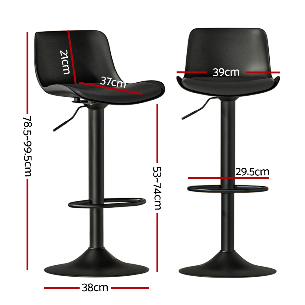 Artiss Fynn Bar Stools PU Leather, Multi-Colour, Set of 2 or 4 view 2