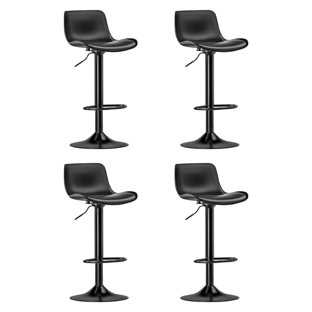 Artiss 4x Fynn Bar Stools Padded Seat Gas Lift Black