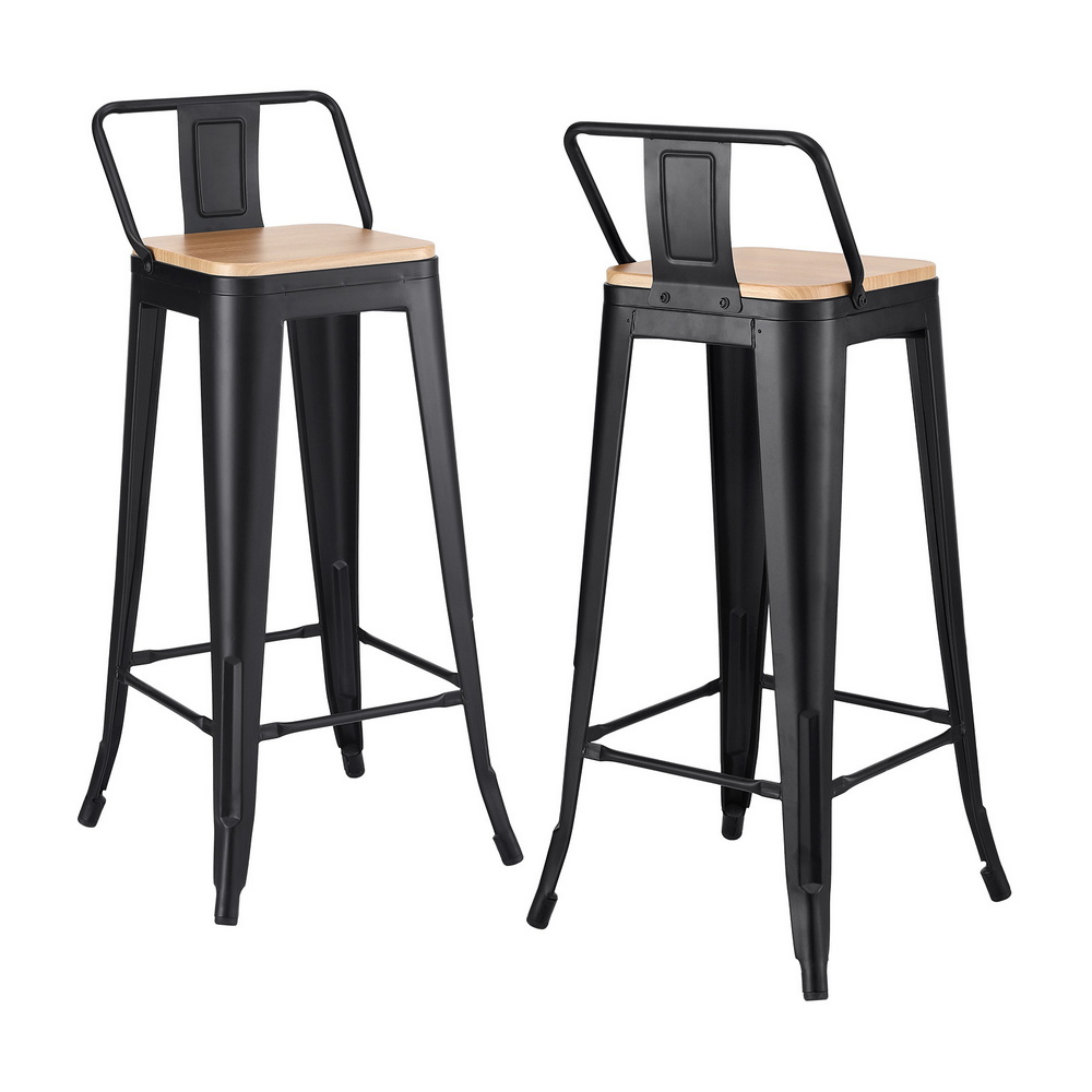 Artiss Bar Stools Stackable Metal Black, Set of 2 or 4