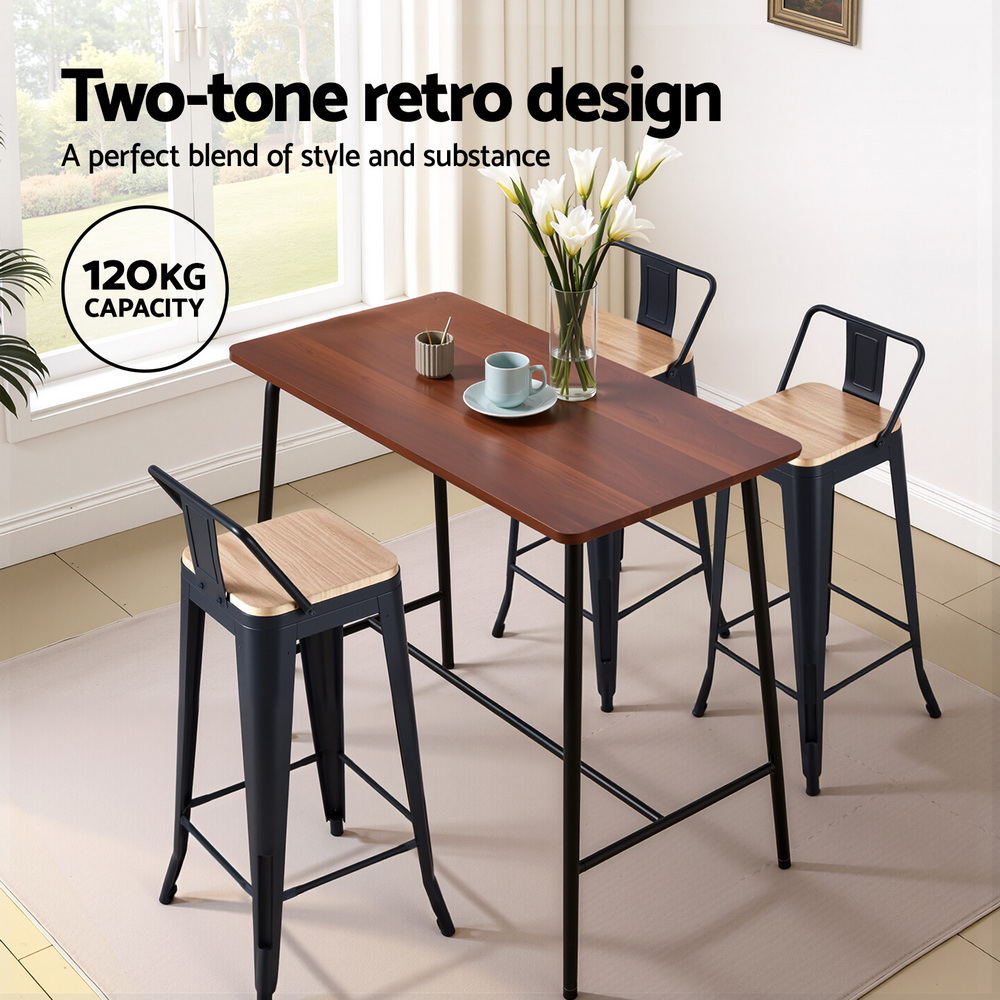 Artiss Bar Stools Stackable Metal Black, Set of 2 or 4 view 4