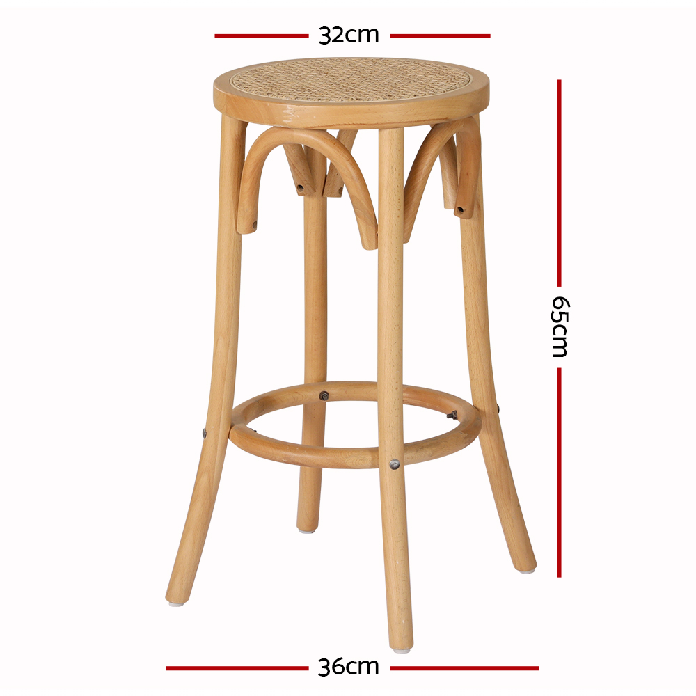 Artiss Apri Rattan Bar Stool Wooden Frame view 2