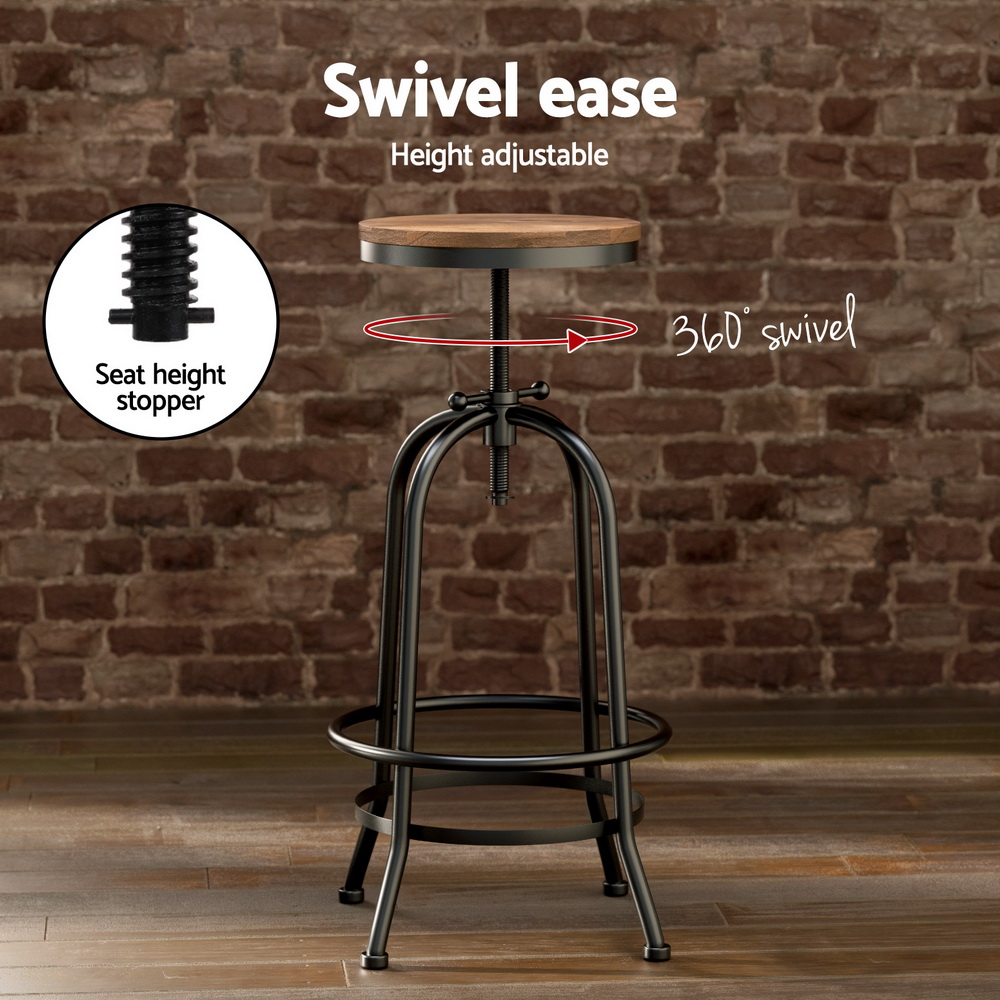 Artiss Industrial Bar Table Stools Set, Steel Fixings view 5