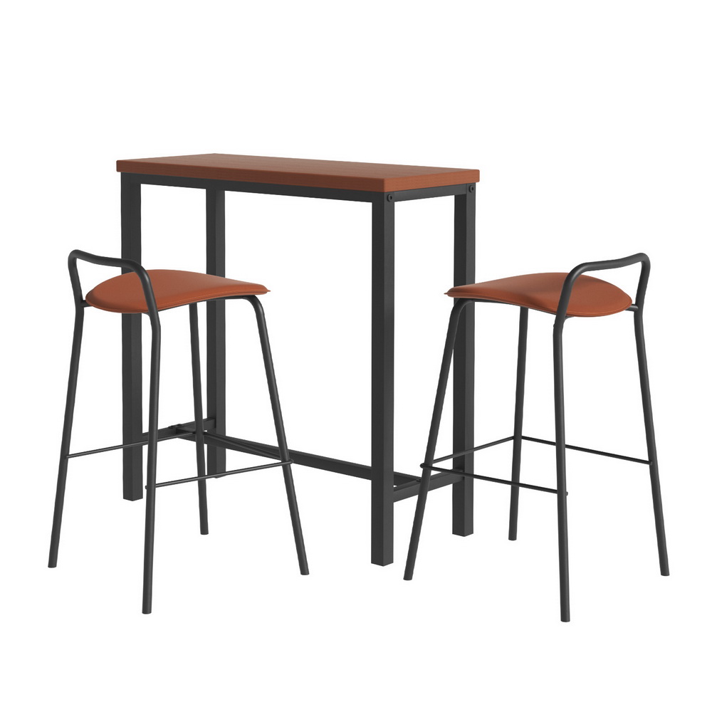 Artiss Bar Table and Stools Set, Foam Padded Seats view 3