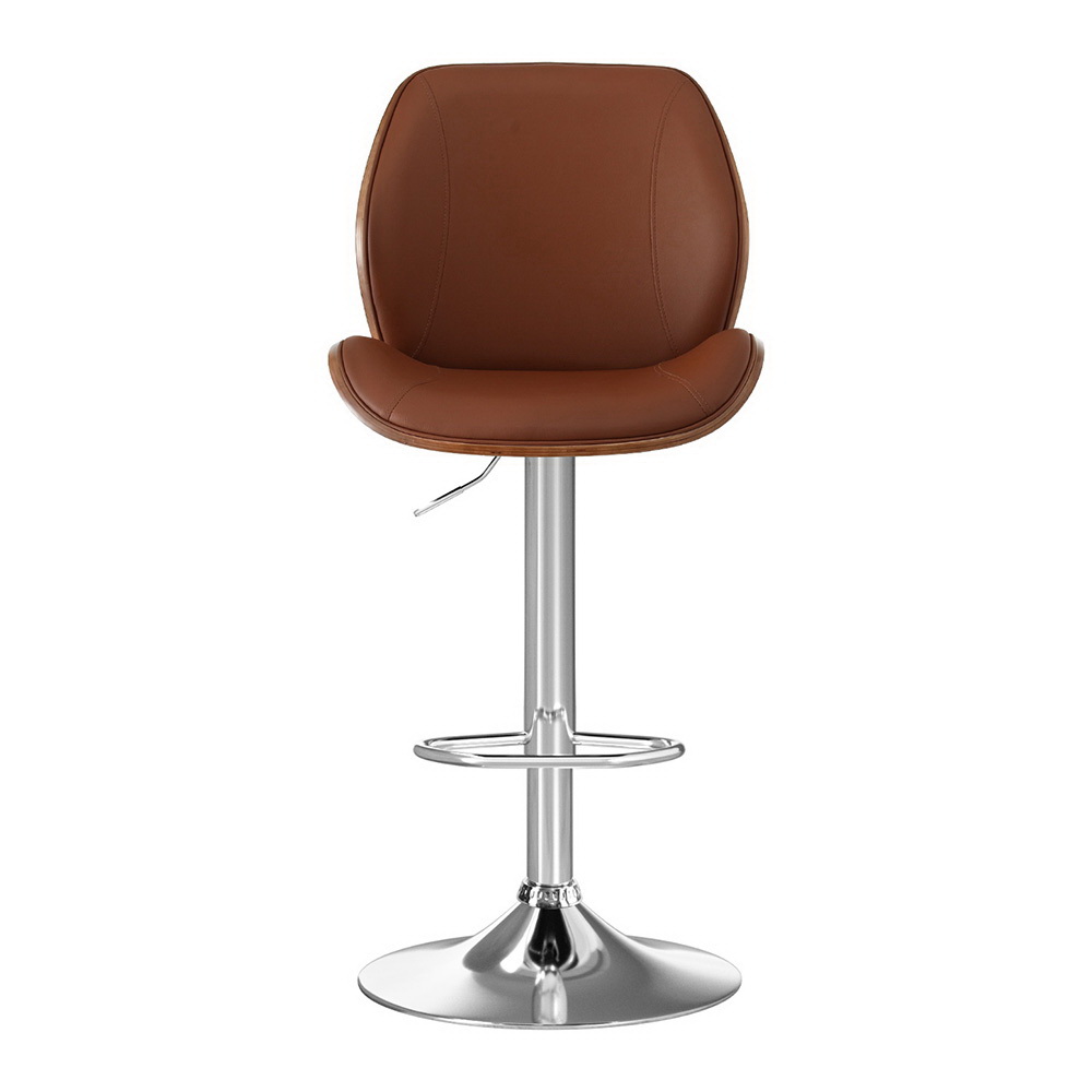 Artiss Bentwood Leather Bar Stools Brown Set of 2 view 3