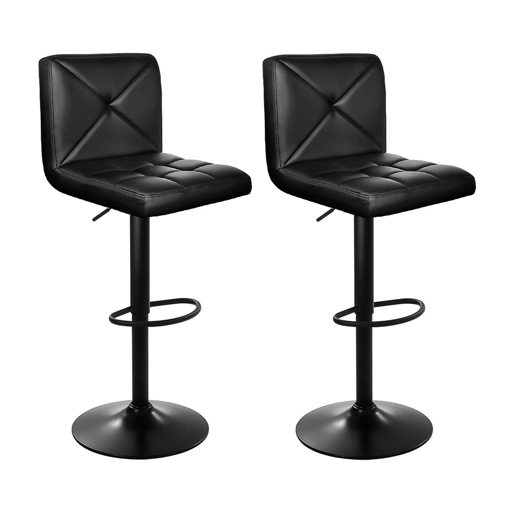 Artiss Bar Stools Swivel PU Leather Black