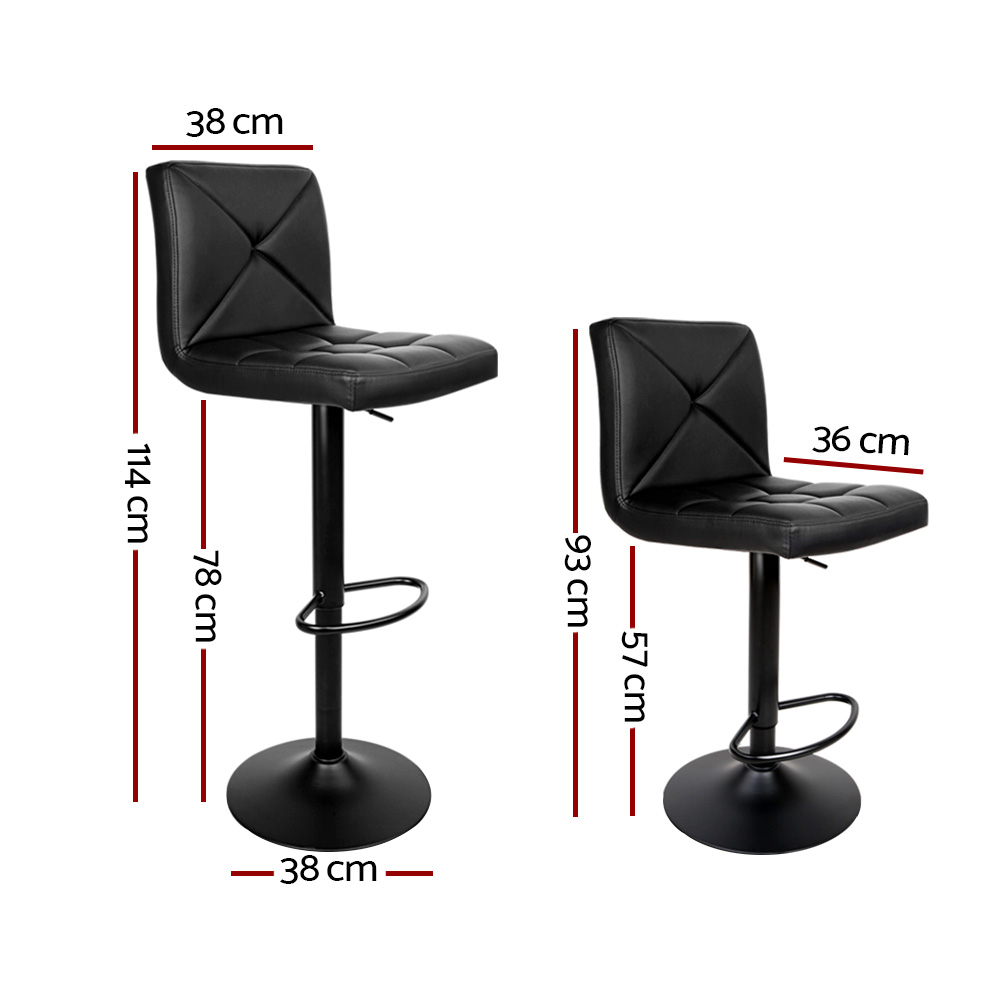 Artiss Bar Stools Swivel PU Leather Black view 2