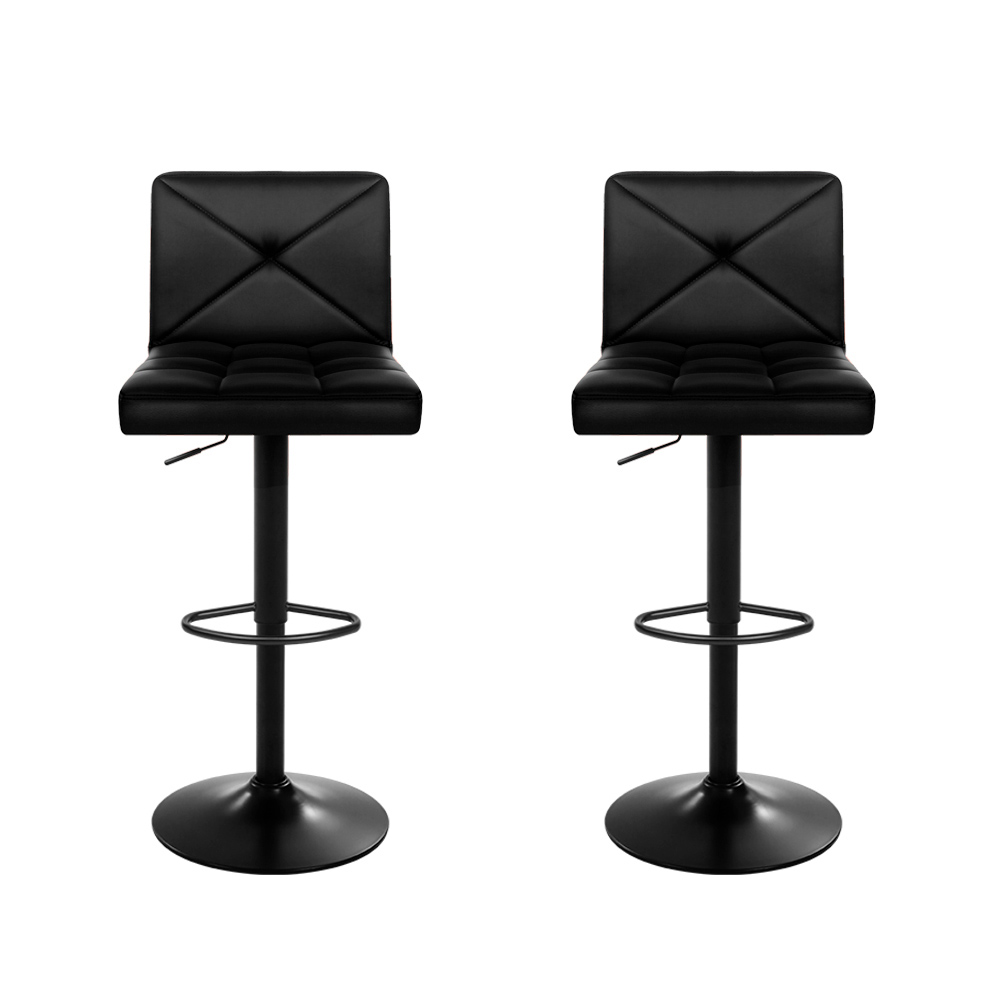 Artiss Bar Stools Swivel PU Leather Black view 3
