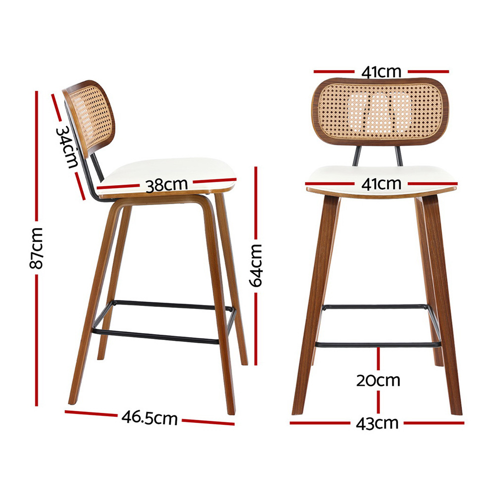 Artiss Rattan Bar Stools, Single or Set of 2 view 2