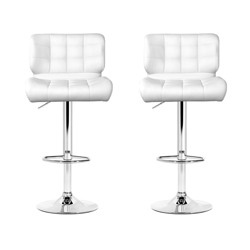 Artiss Gas Lift Leather Bar Stools White, Single or Pair view 3