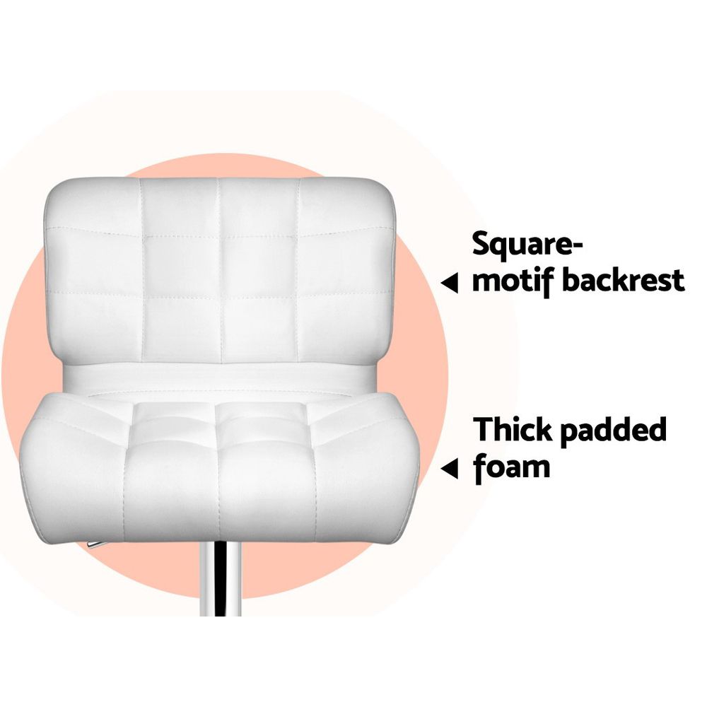 Artiss Gas Lift Leather Bar Stools White, Single or Pair view 5