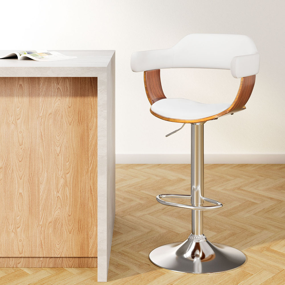Artiss Chrome Leather Armrest Bar Stools in Multiple Colours