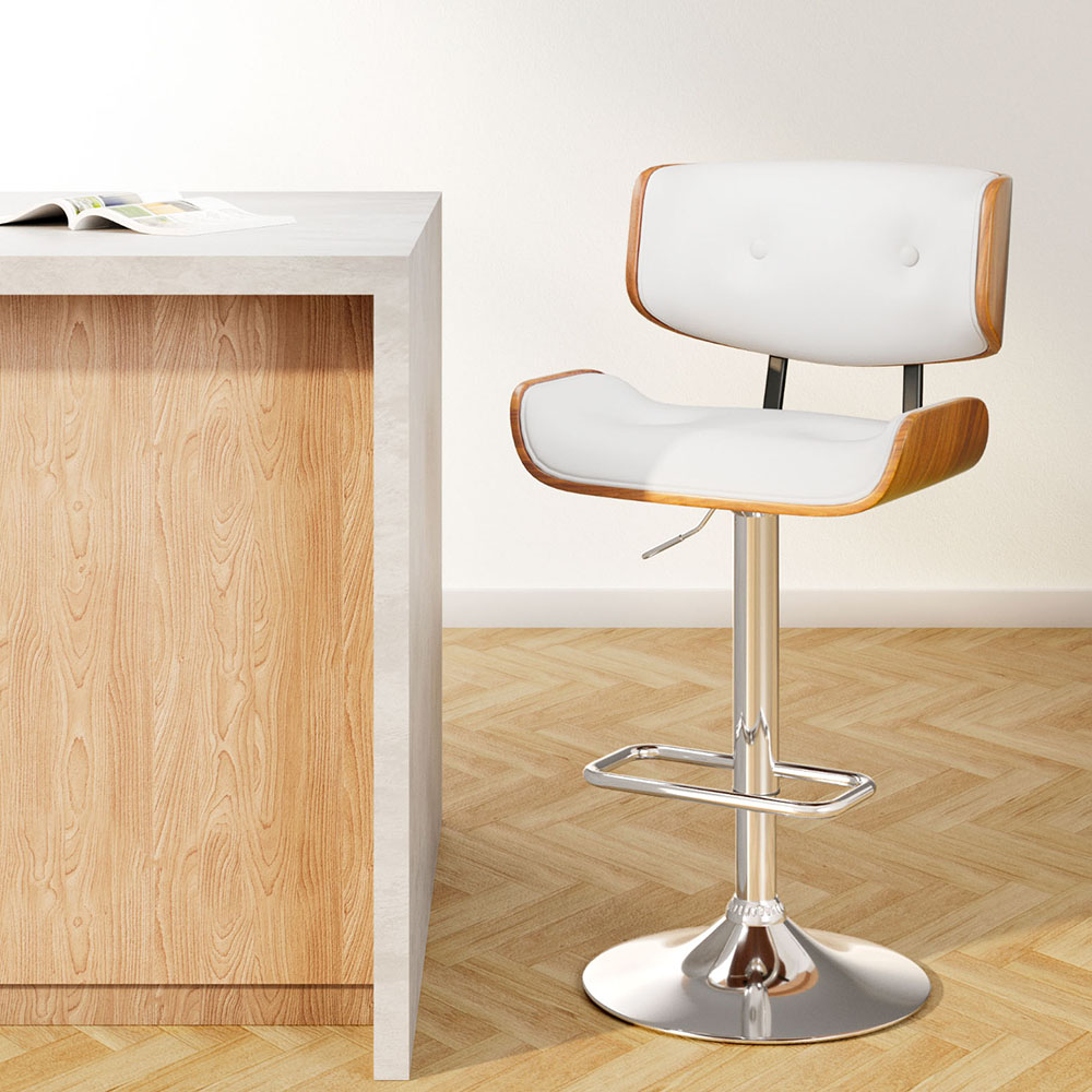 Artiss Chrome Gas Lift Leather Bar Stools in Multiple Colours