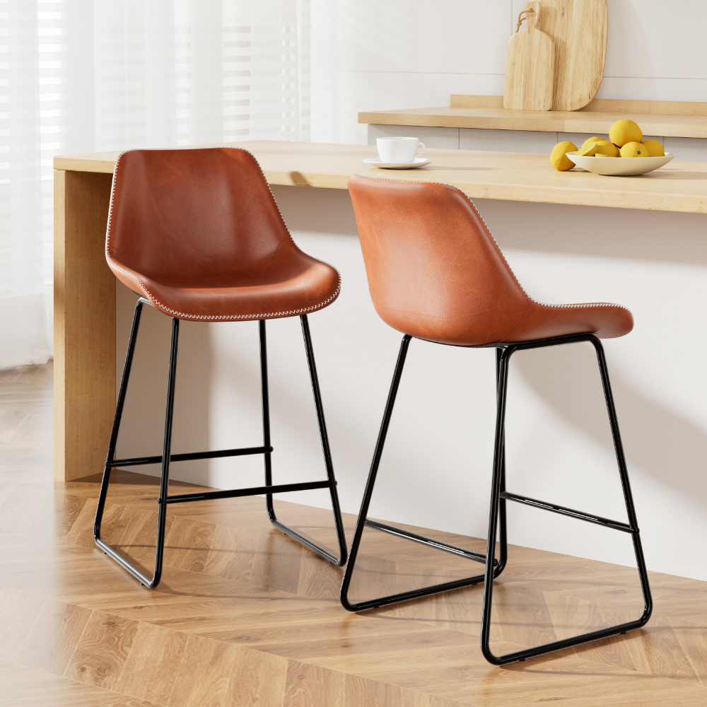 Artiss Fenella Leather Metal Bar Stools in Multiple Colours