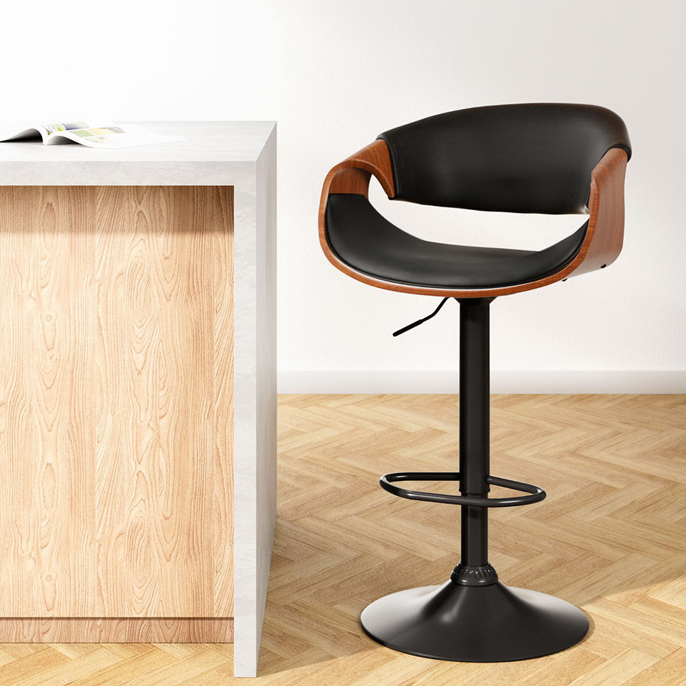 Artiss Ambrus Leather Gas Lift Armrest Bar Stools