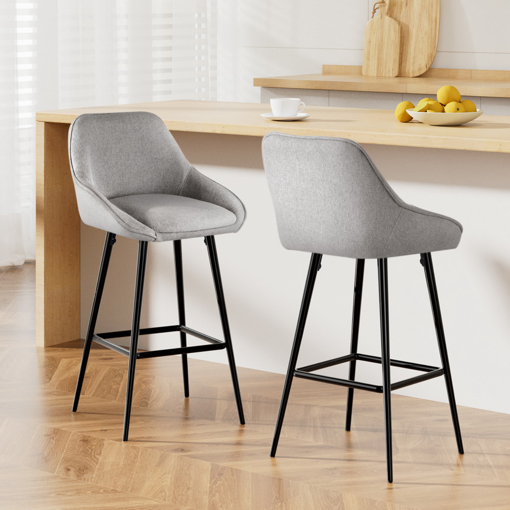 Artiss Arugmi Bar Stools Linen Grey