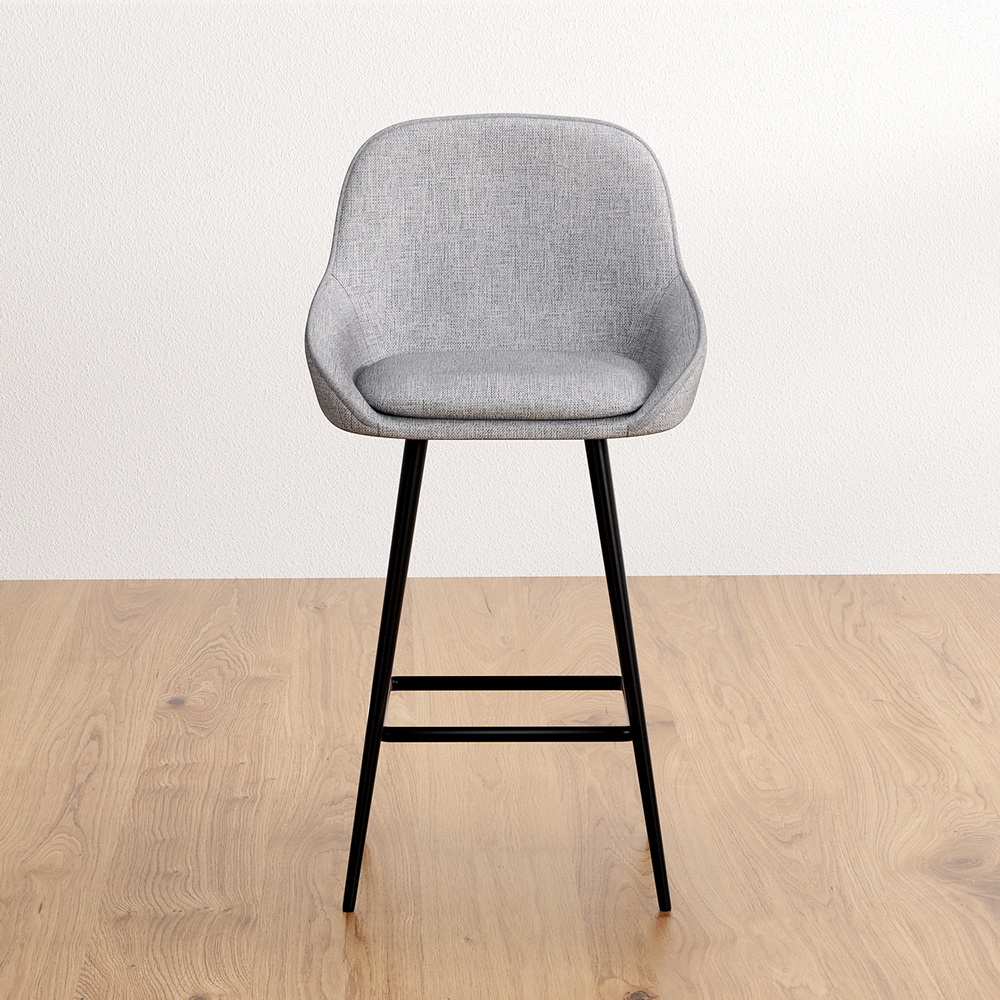 Artiss Arugmi Bar Stools Linen Grey view 4