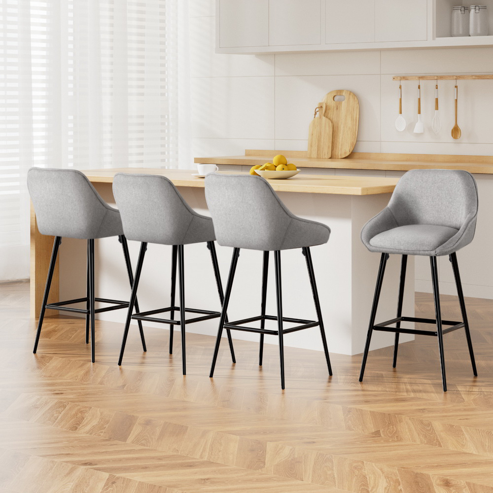 Artiss 4x Arugmi Bar Stools Upholstered Counter Seat