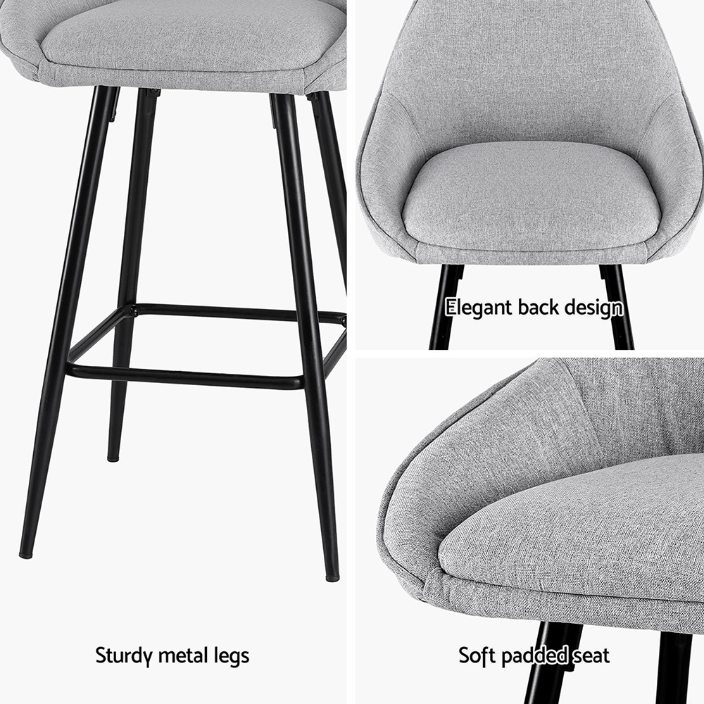 Artiss 4x Arugmi Bar Stools Upholstered Counter Seat view 5