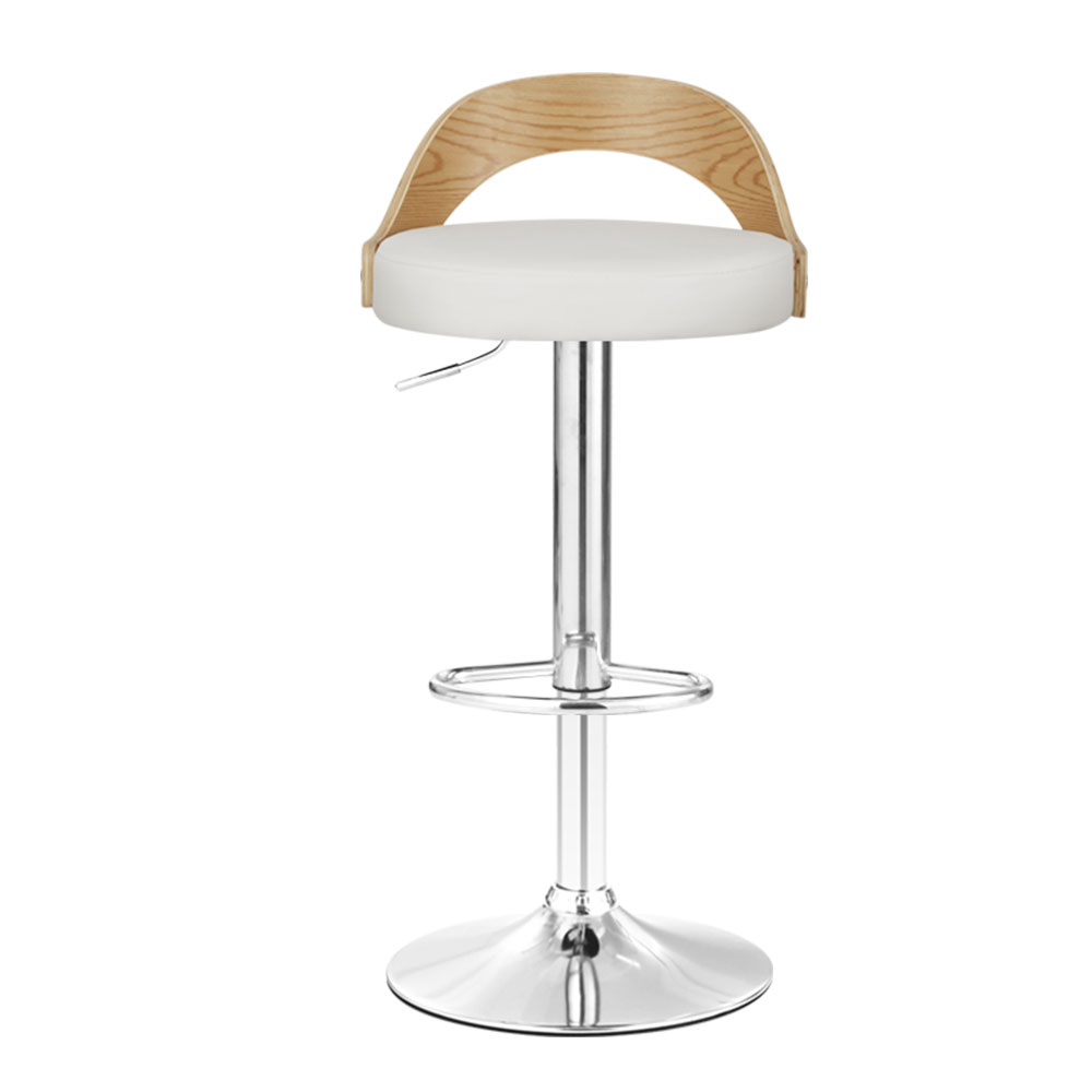 Artiss Publia Leather Bar Stools White Set of 2 view 3