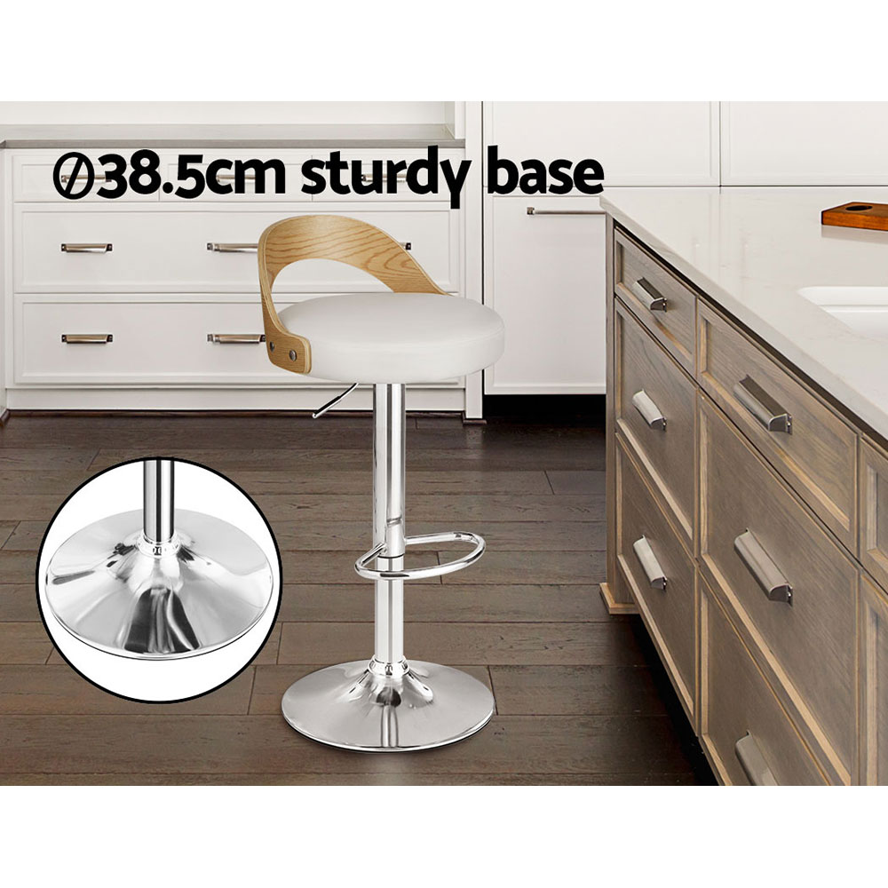 Artiss Publia Leather Bar Stools White Set of 2 view 5