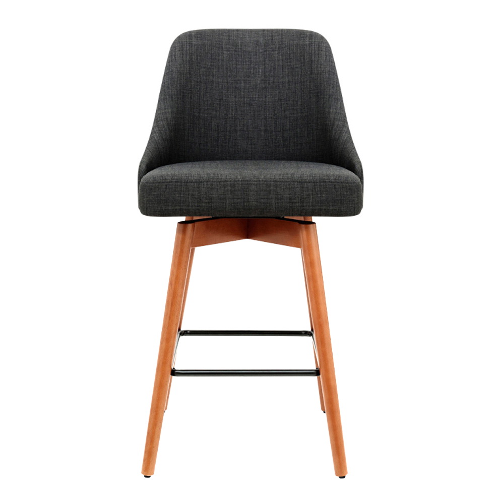 Artiss Bar Stools Wood Faux Linen, Multi-Colour, Set of 2 or 4 view 3