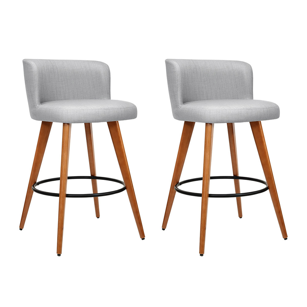 Artiss Bar Stools Faux Linen Grey, Set of 2 or 4