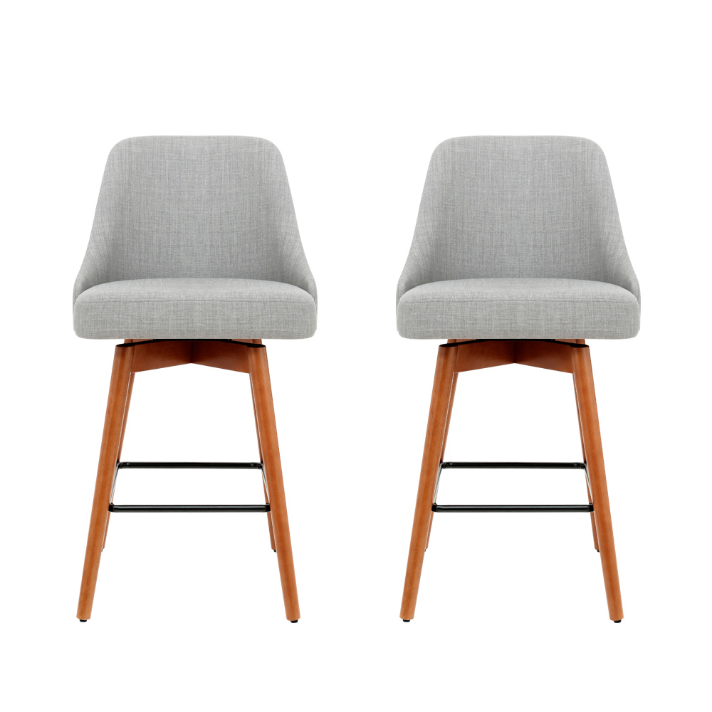 Artiss Bar Stools Faux Linen Grey, Set of 2 or 4 view 3