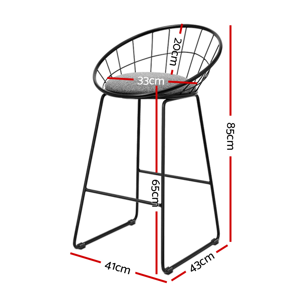 Artiss Bar Stools Padded Seat Metal, Set of 2 or 4 view 2