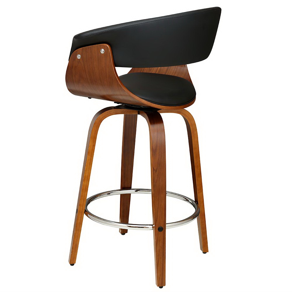 Artiss Walnut PU Leather Bar Stools, Single to Set of 3 view 3