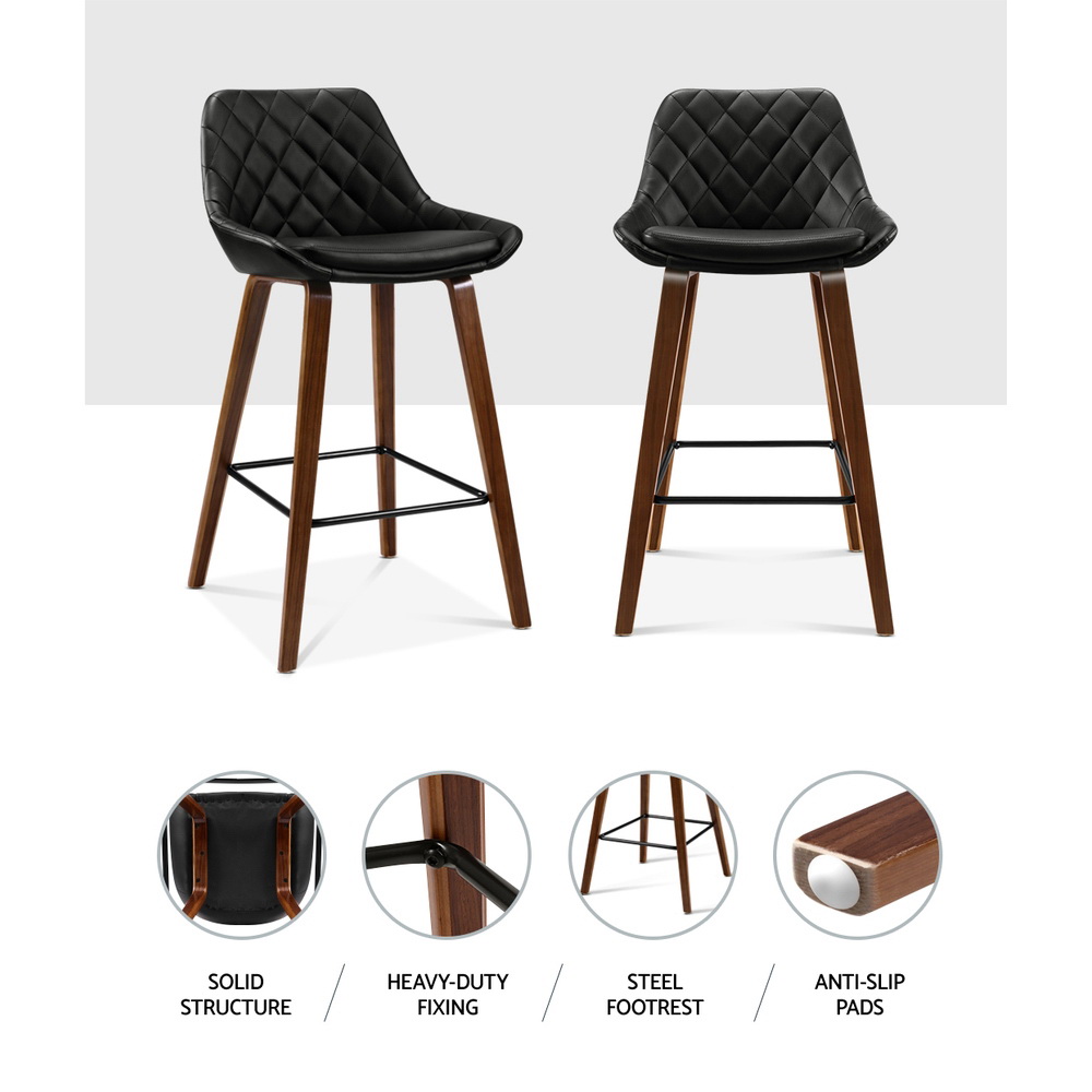 Artiss Bar Stools PU Seat Wooden, Set of 2 or 4 view 5