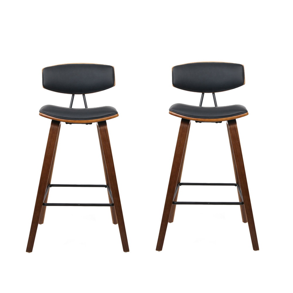 Artiss Bentwood Bar Stools Walnut Leather, Set of 2 or 4 view 5