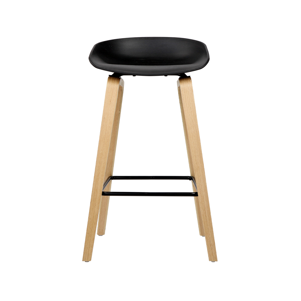 Artiss 2x Wooden Bar Stools with Metal Footrest view 3