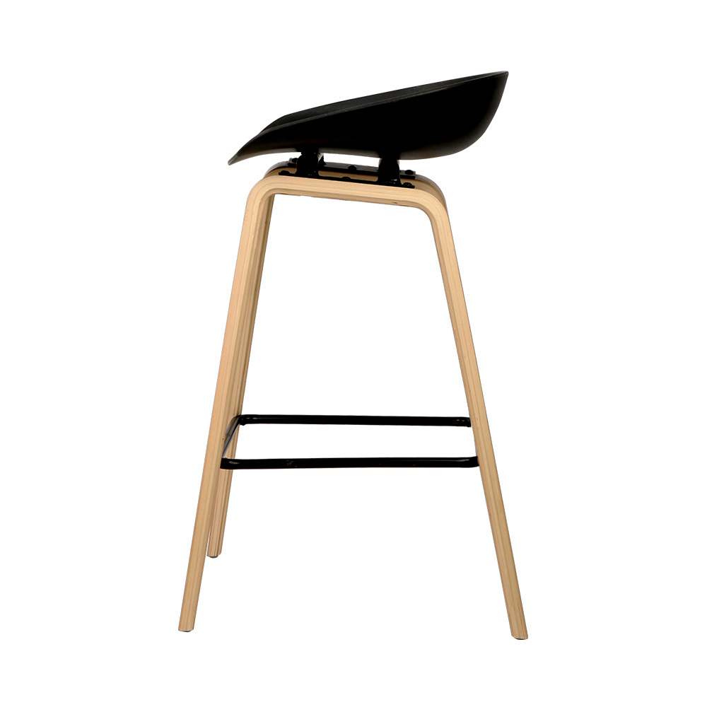 Artiss 2x Wooden Bar Stools with Metal Footrest view 4
