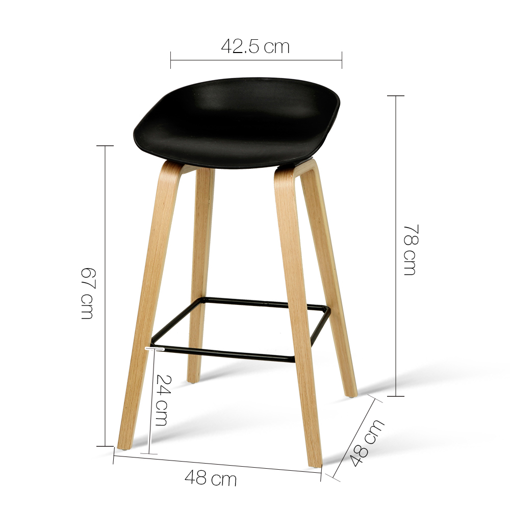 Artiss Bentwood Bar Stools Black Set of 4 view 2