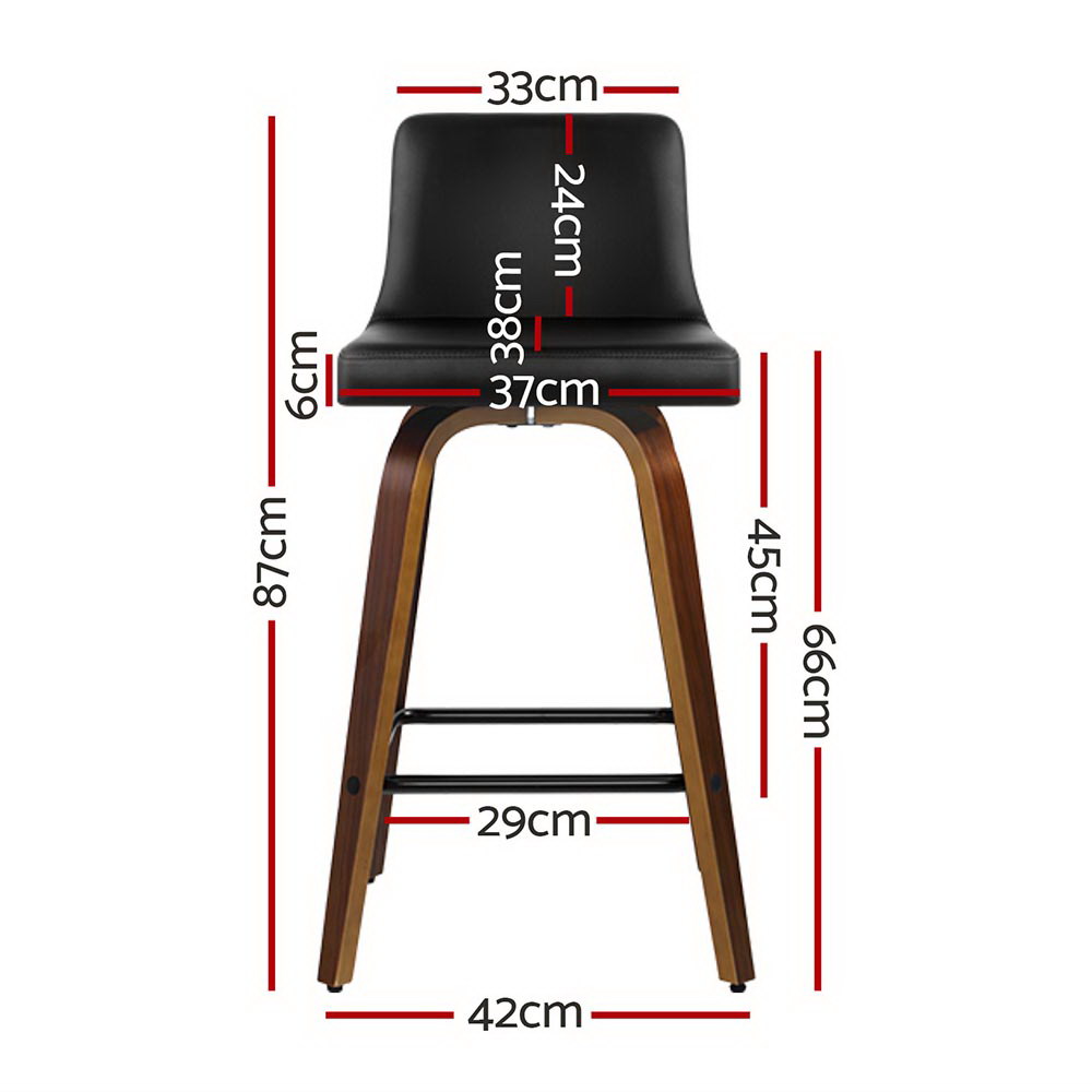 Artiss 4x Felipe Bar Stools Swivel Leather Padded view 2