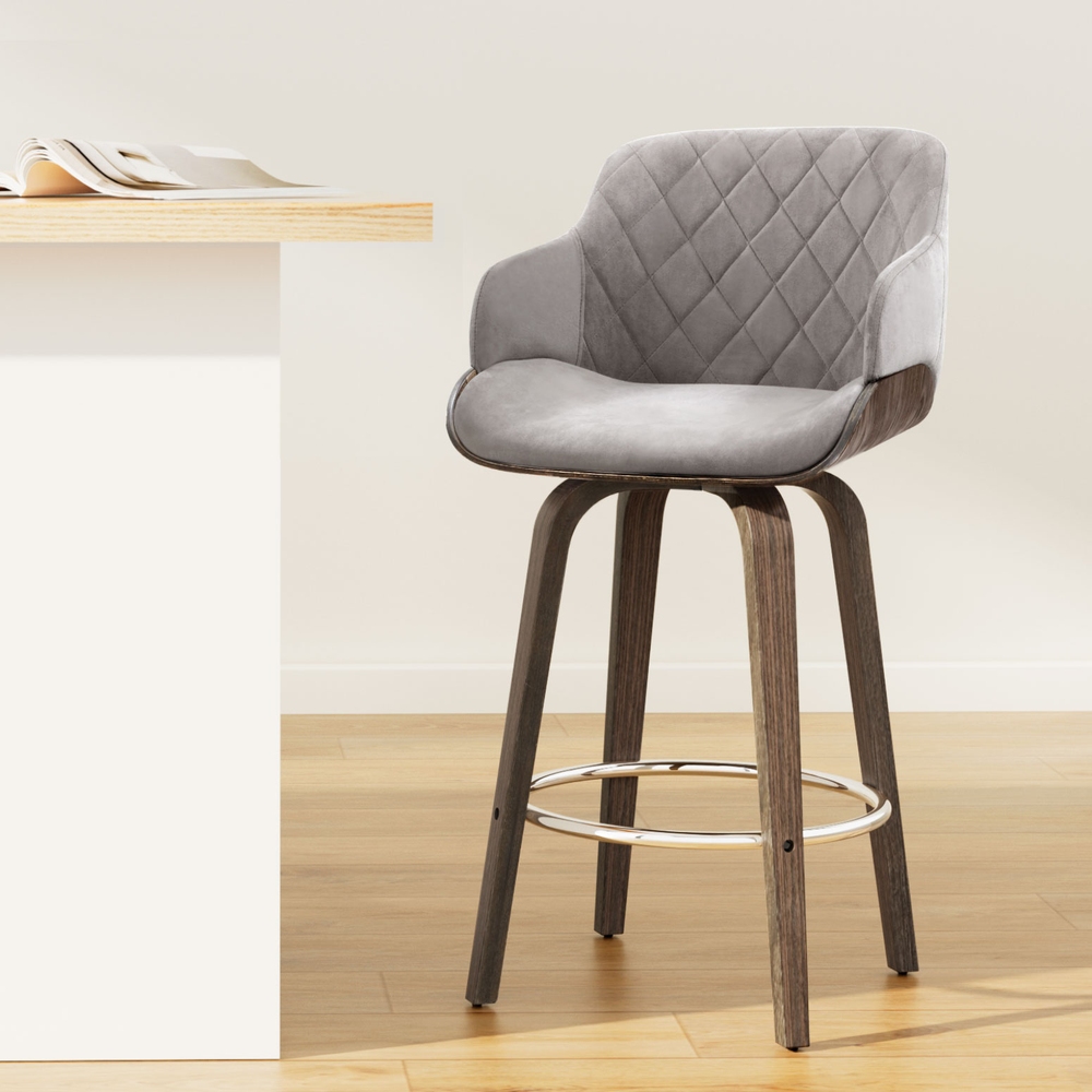 Artiss Velvet Bar Stools, Single or Set of 2