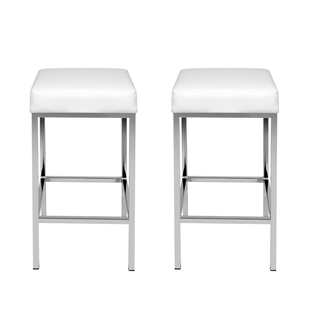 Artiss Bar Stools PU Leather White, Set of 2 or 4 view 3