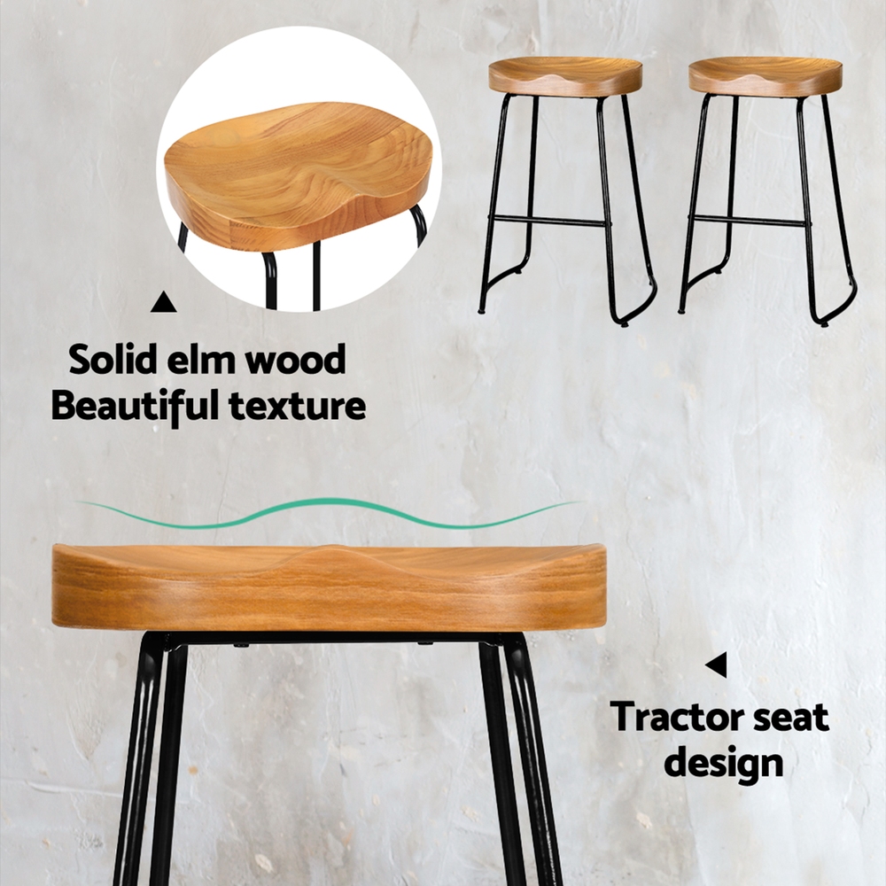Artiss Bar Stools Vintage Wood, Multi-Colour, Set of 2 or 4 view 5