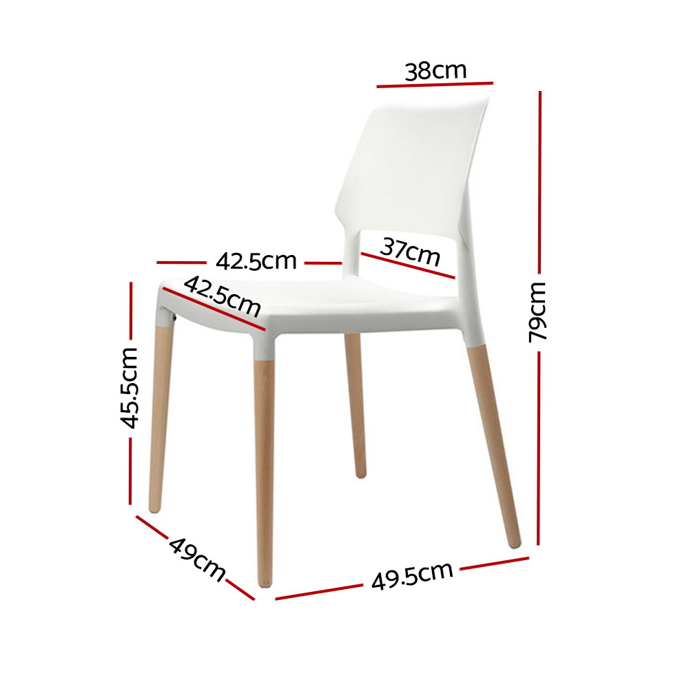 Artiss Belloch Stackable Dining Chairs, Set of 4, White view 2