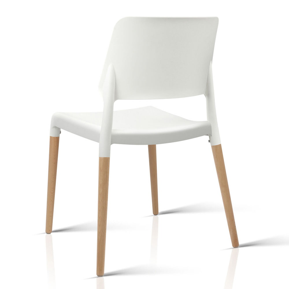 Artiss Belloch Stackable Dining Chairs, Set of 4, White view 4